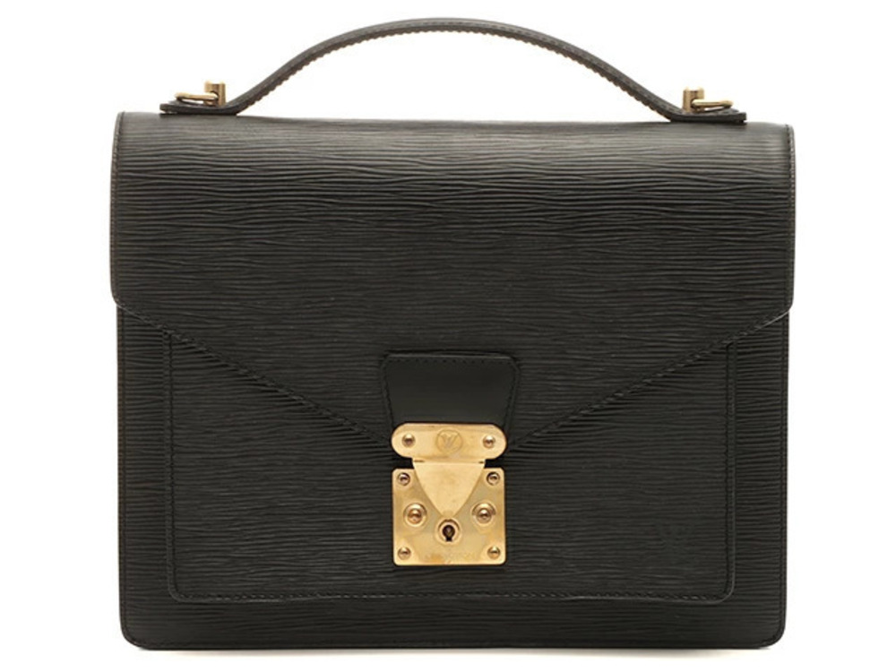 LOUIS VUITTON Monceau Shoulder Bag Noir Black Epi Leather